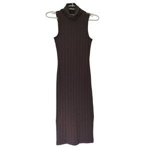 NINE WEST, Sleeveless turtleneck dress, made of rayon and polyester, Brown, XS